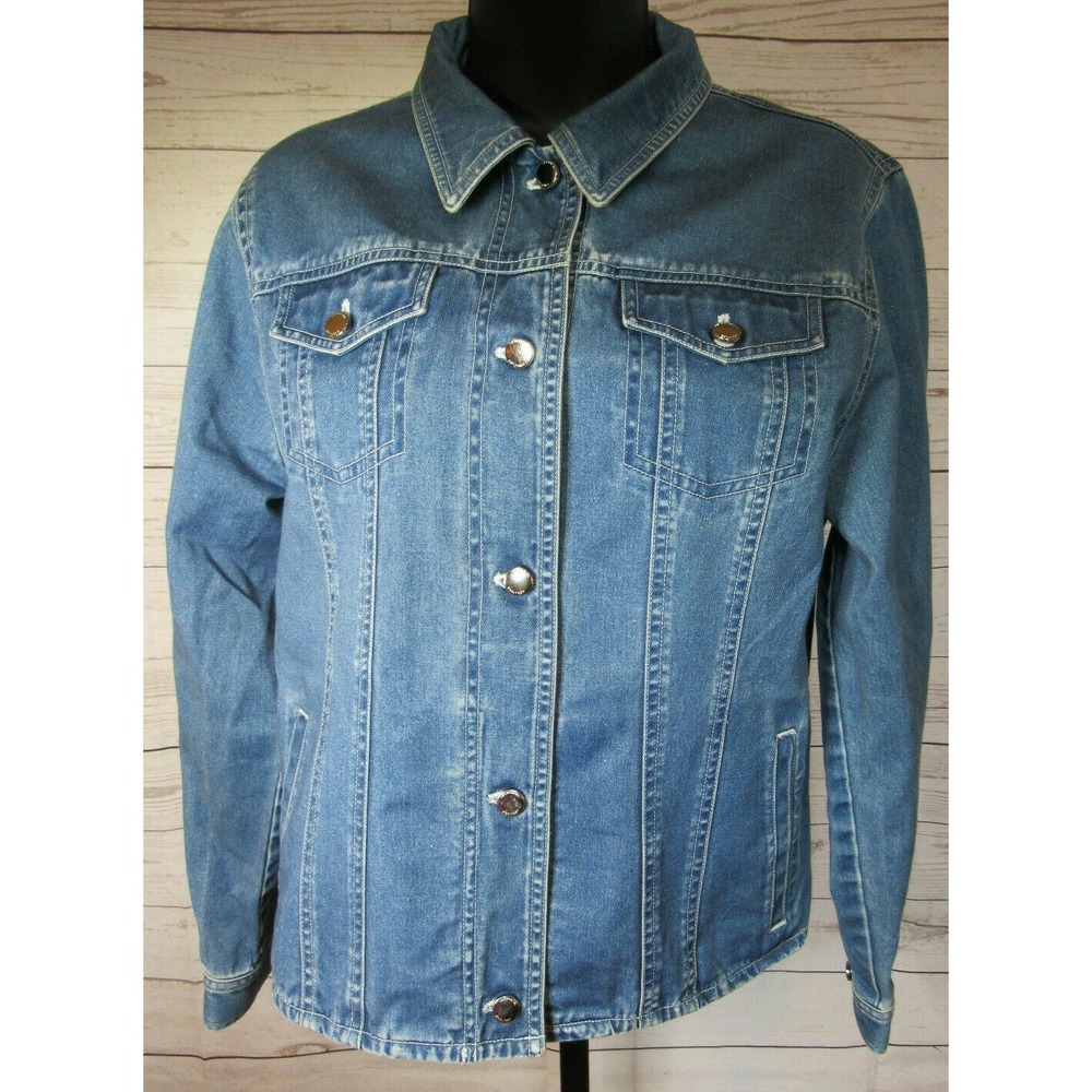 LAUREN JEANS CO Authentic Denim Outfitter Blue Women's Shirt Jacket Size Medium